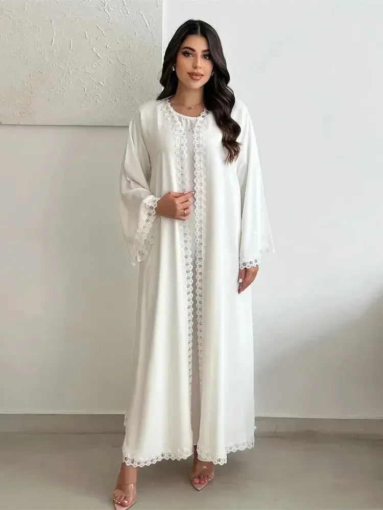Abaya Aya — White Lace Kimono Deluxe Edition