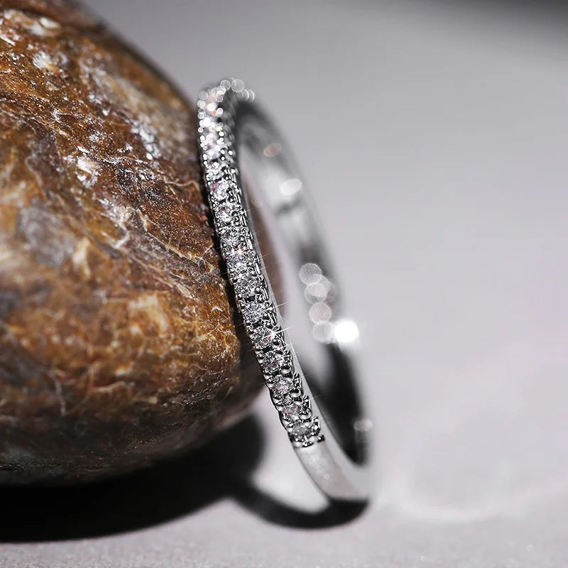 ZAYNA Minimalist Zircon Ring — Thin Elegant Band