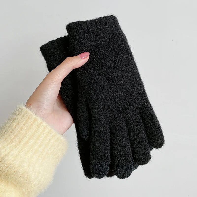 ZAYNA Double-Layer Cashmere Winter Gloves — Warm & Touchscreen