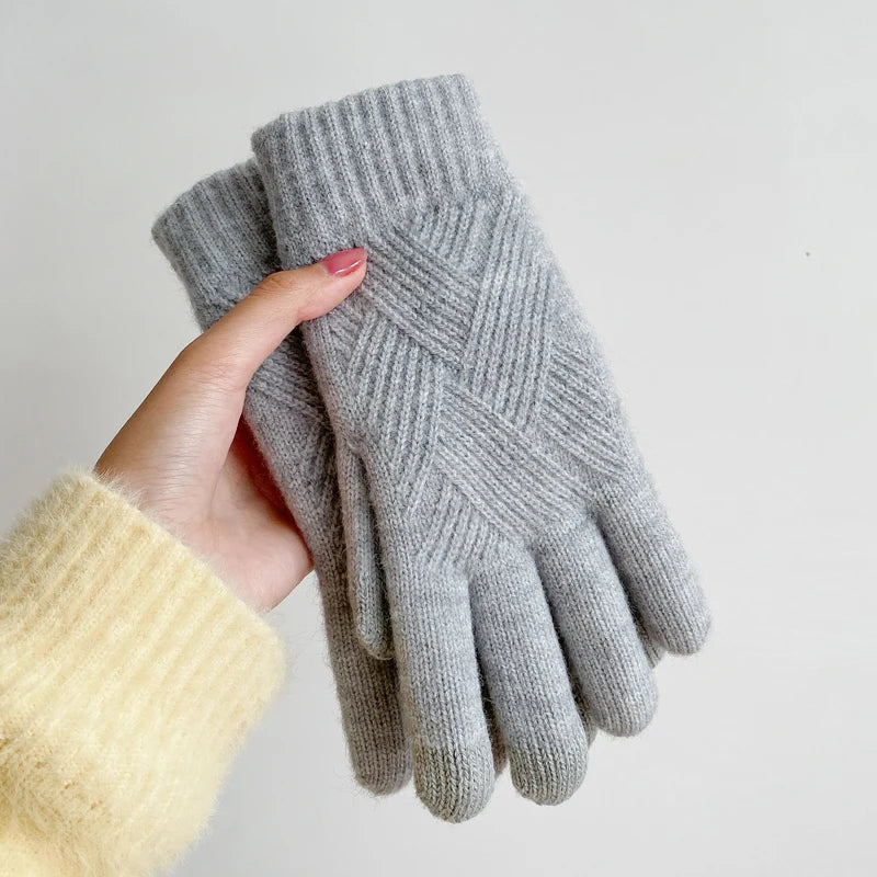 ZAYNA Double-Layer Cashmere Winter Gloves — Warm & Touchscreen
