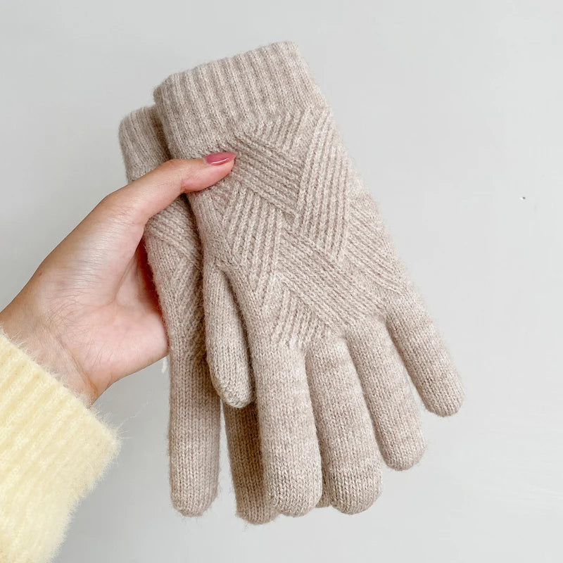 ZAYNA Double-Layer Cashmere Winter Gloves — Warm & Touchscreen