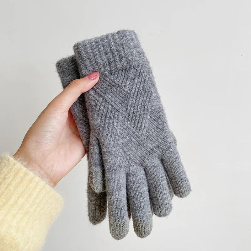 ZAYNA Double-Layer Cashmere Winter Gloves — Warm & Touchscreen