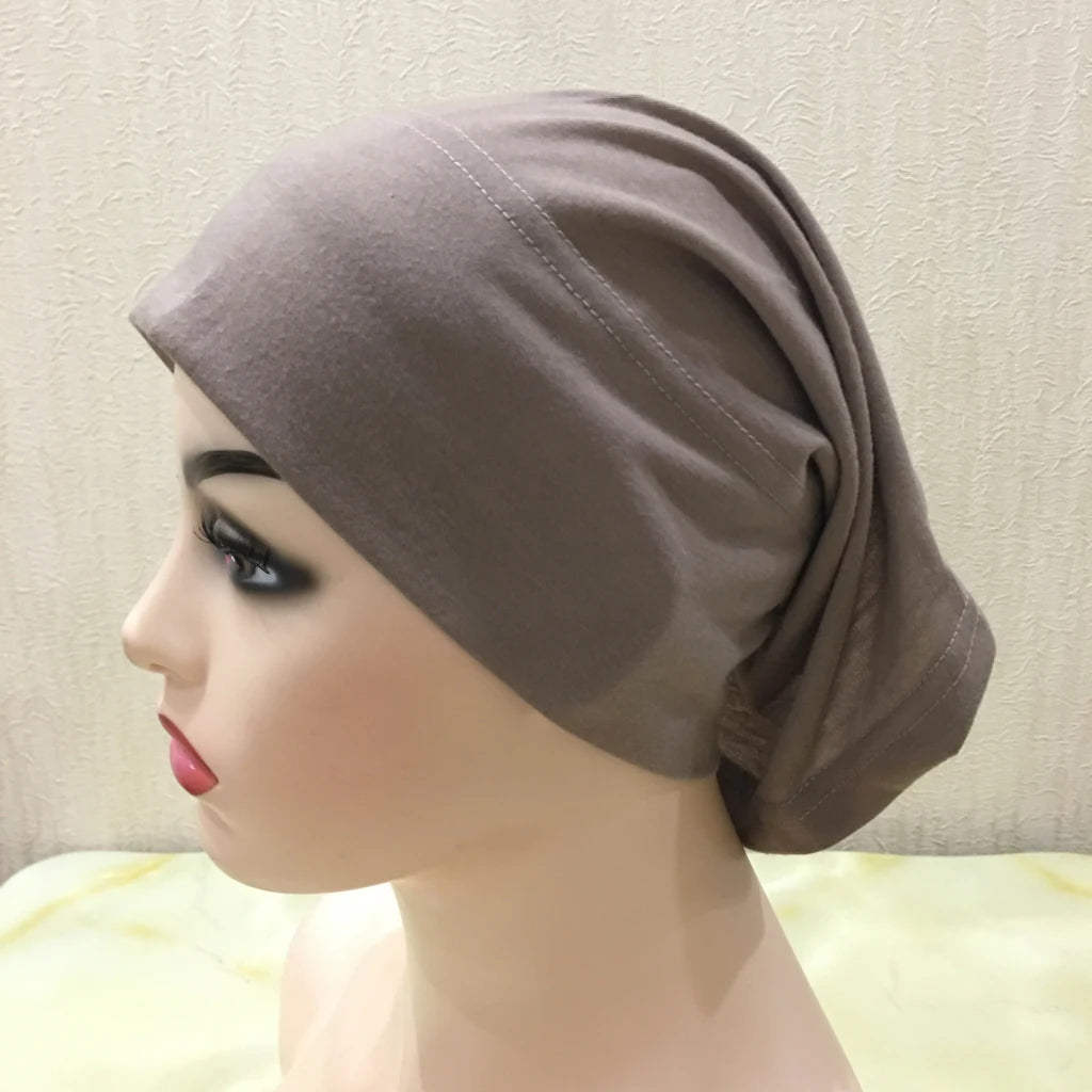 ZAYNA Plain Tube Turban — Stretch Inner Hijab Bonnet