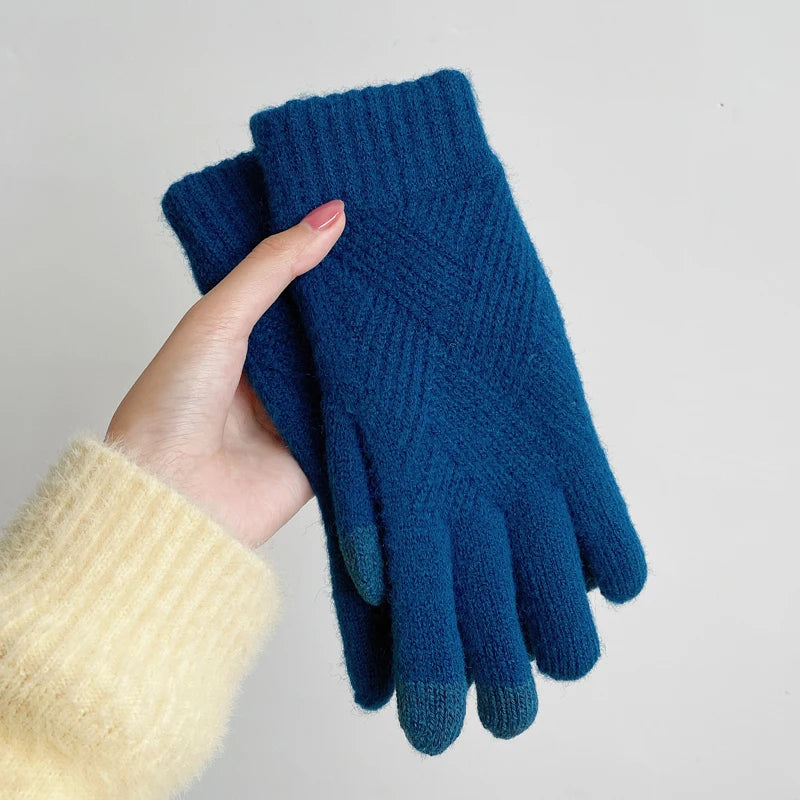 ZAYNA Double-Layer Cashmere Winter Gloves — Warm & Touchscreen