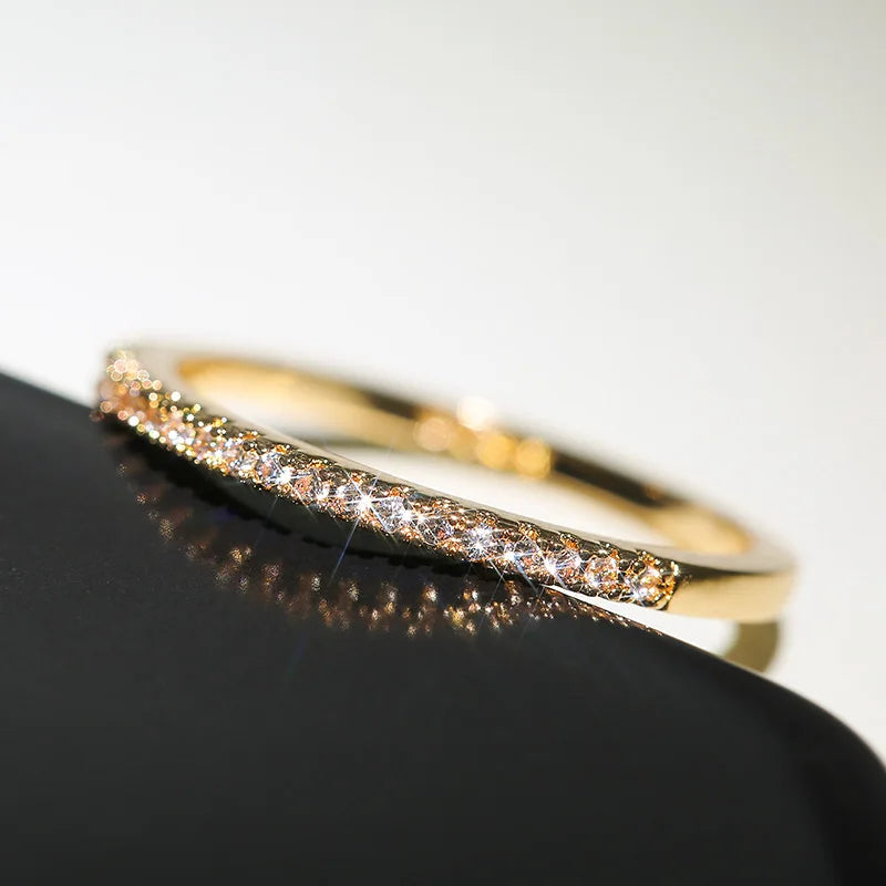 ZAYNA Minimalist Zircon Ring — Thin Elegant Band