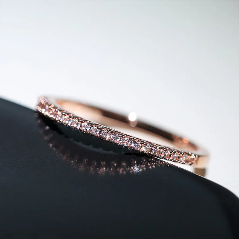 ZAYNA Minimalist Zircon Ring — Thin Elegant Band