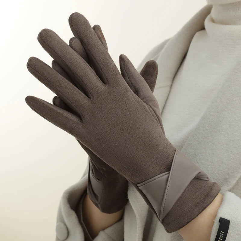 ZAYNA  Bow Touchscreen Winter Gloves — Elegant & Cozy