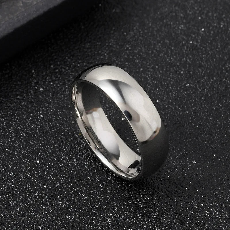 ZAYNA Matte Black Stainless Steel Band — Wedding & Fashion Ring