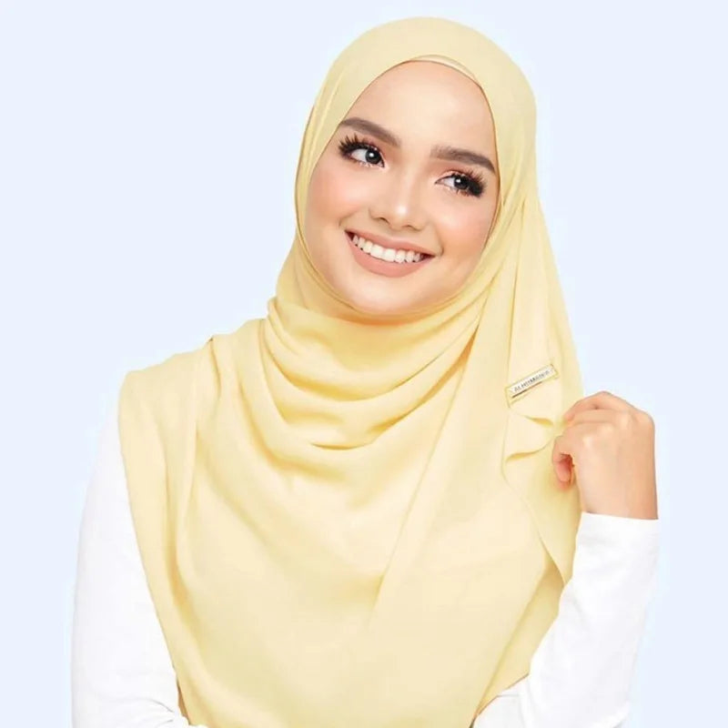 Layali Hijab — Plain Chiffon (Long)