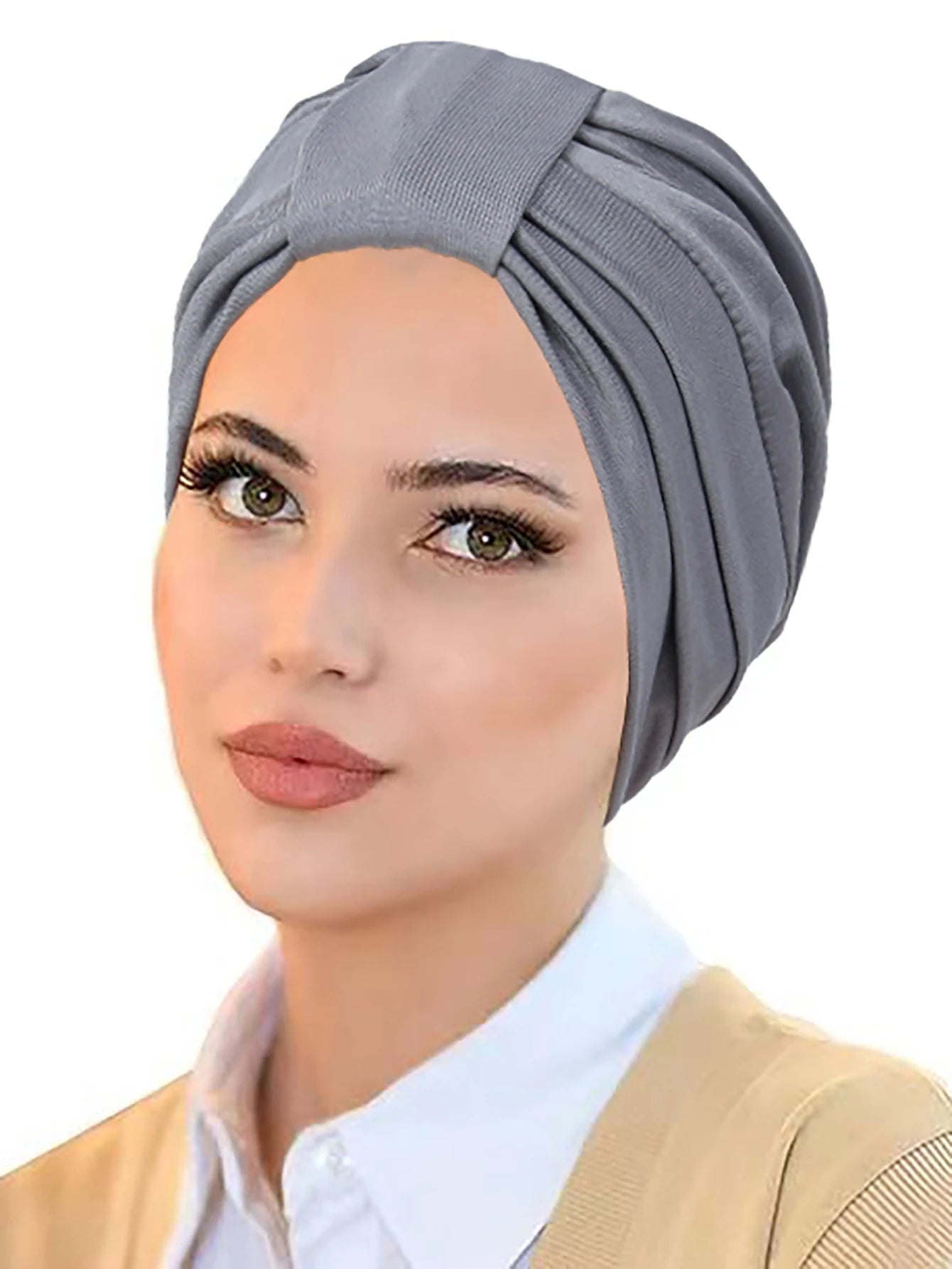 ZAYNA Solid Color Hijab Cap — Soft Elastic Turban Bonnet