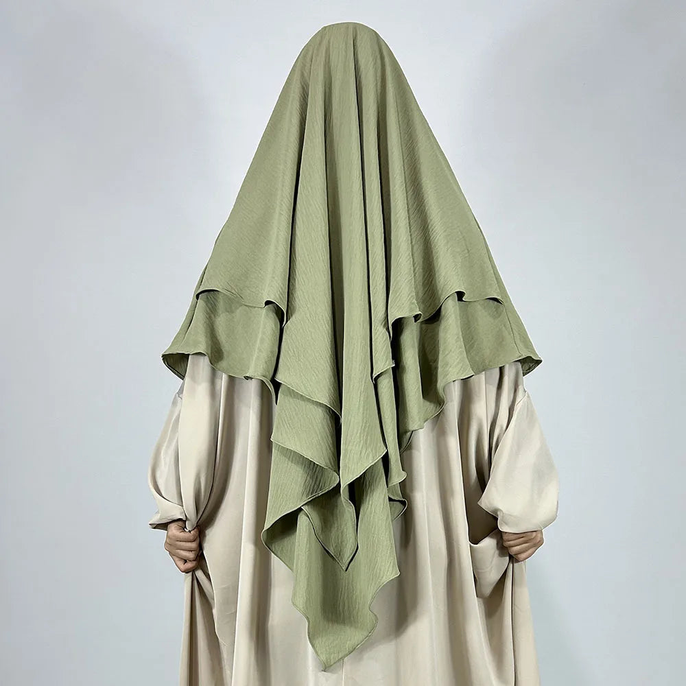 Khimar Jazya — Double Jazz Crepe (2 Veils, Long)