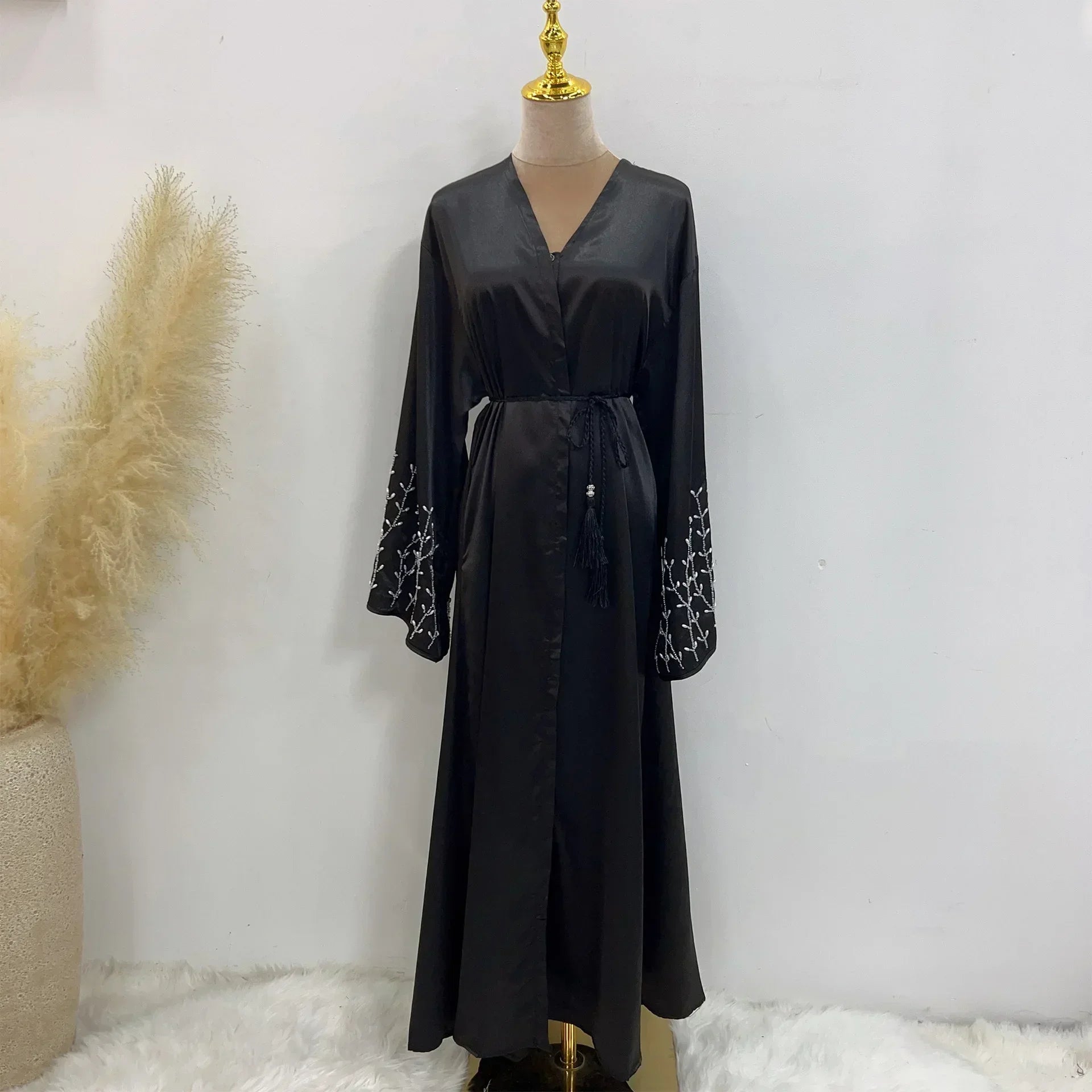 Perla Abaya — Open Beaded Kimono Summer Edition
