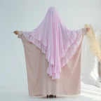 Khimar Maïssa XL — 2 Muslin Veils with Ruffles (Extra-long)