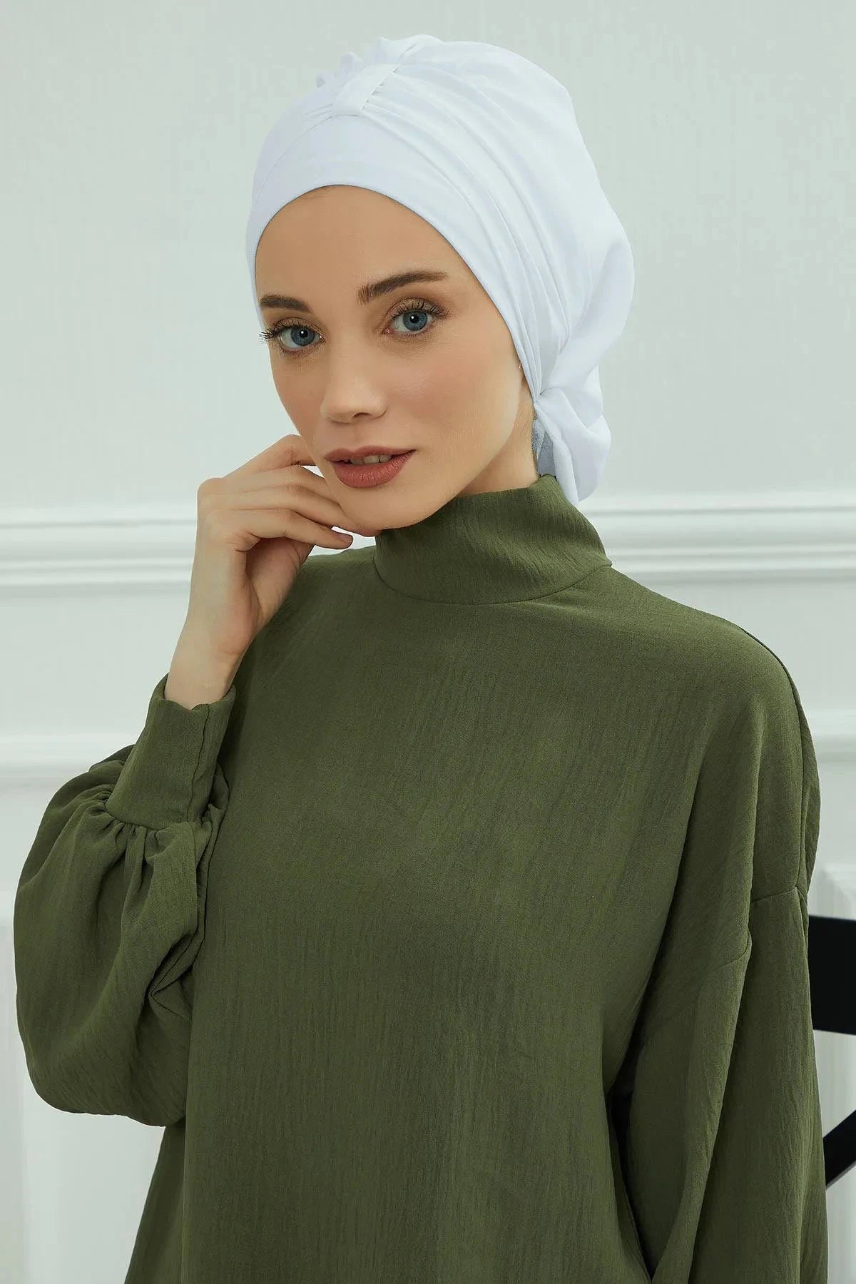 ZAYNA Instant Turban Hijab — Solid Cotton Blend Ready-to-Wear Cap