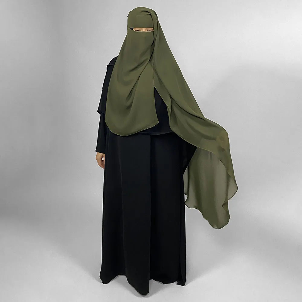 Niqab Qamar Long — Premium Fabric with Rounded Back