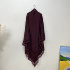 Khimar Nida Lace — Fine Embroidery (Overhead)