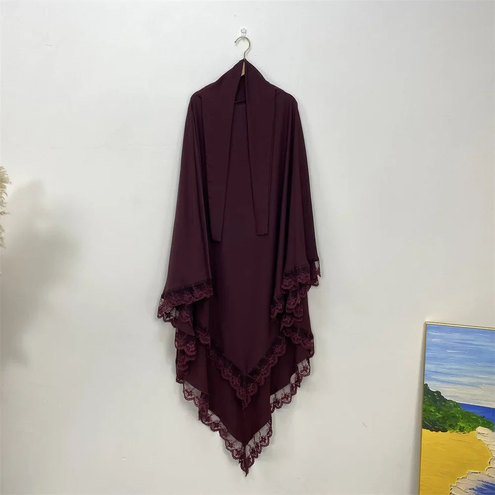 Khimar Nida Lace — Fine Embroidery (Overhead)