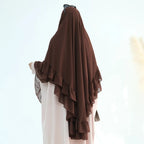 Khimar Maïssa XL — 2 Muslin Veils with Ruffles (Extra-long)