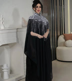 Samira Set — Long Abaya & Sequin Cape Luxury Edition