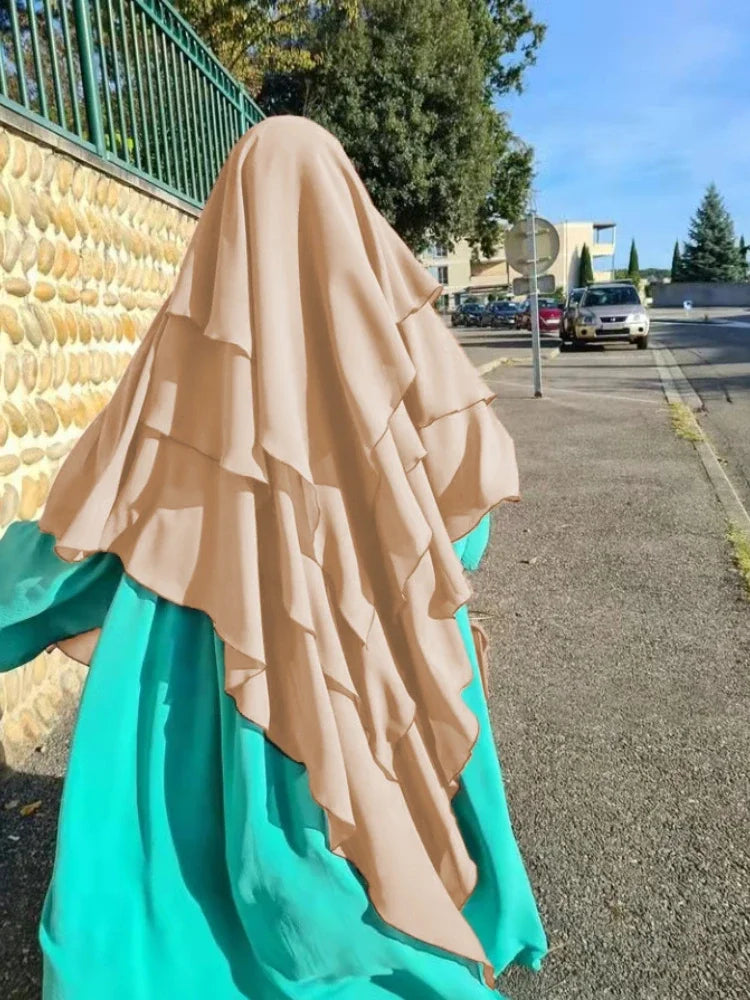 Khimar Safaa 3-Layers — Long, Opaque & Flowing