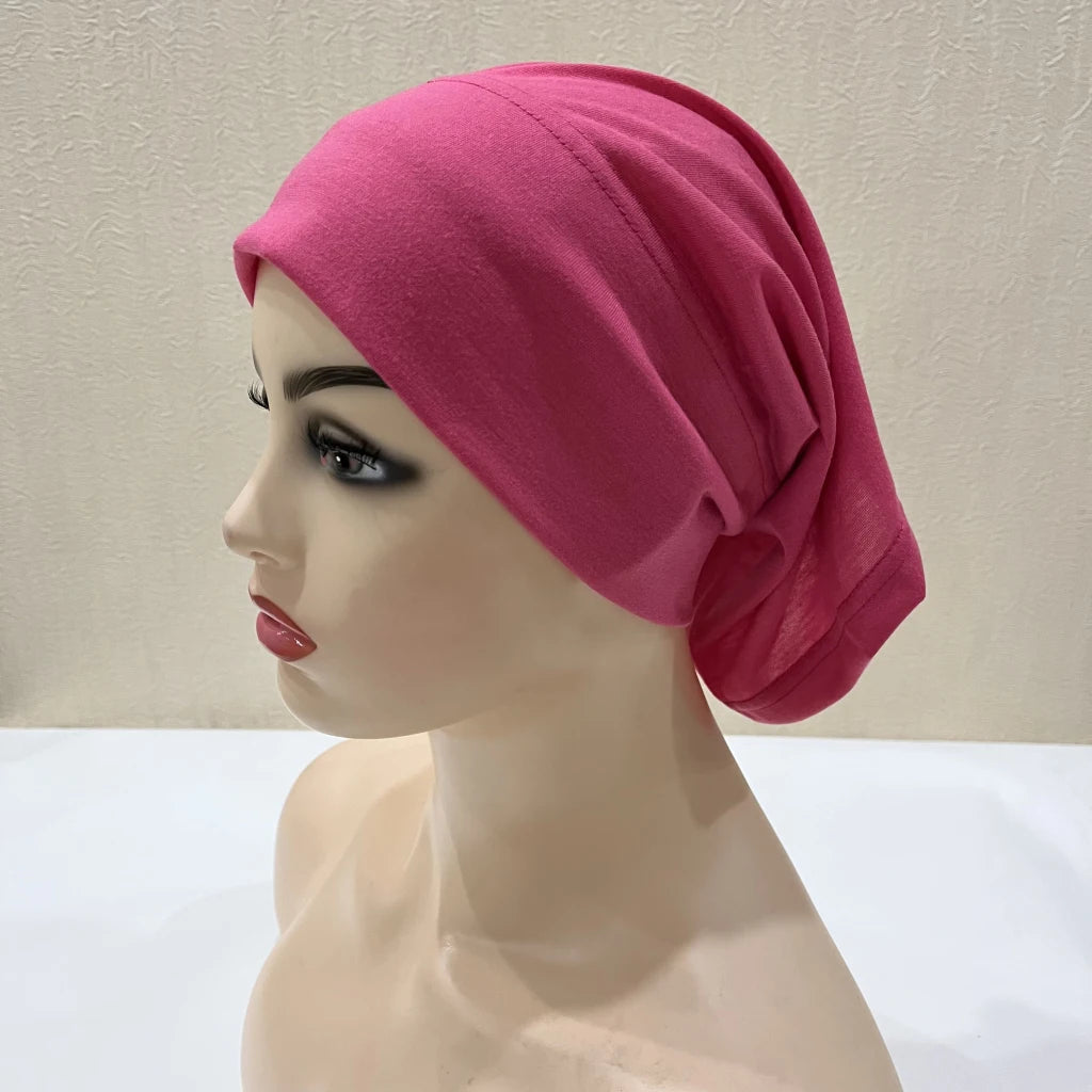 ZAYNA Plain Tube Turban — Stretch Inner Hijab Bonnet