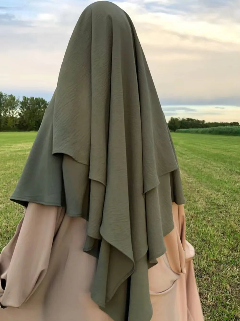 Hayā Long Khimar — One-Piece (Overhead) Opaque