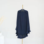 Khimar Nida Ruffles — 1 Nida Crepe Veil (Overhead)