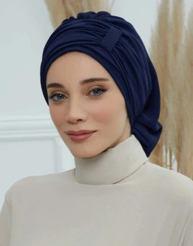 ZAYNA Instant Turban Hijab — Solid Cotton Blend Ready-to-Wear Cap