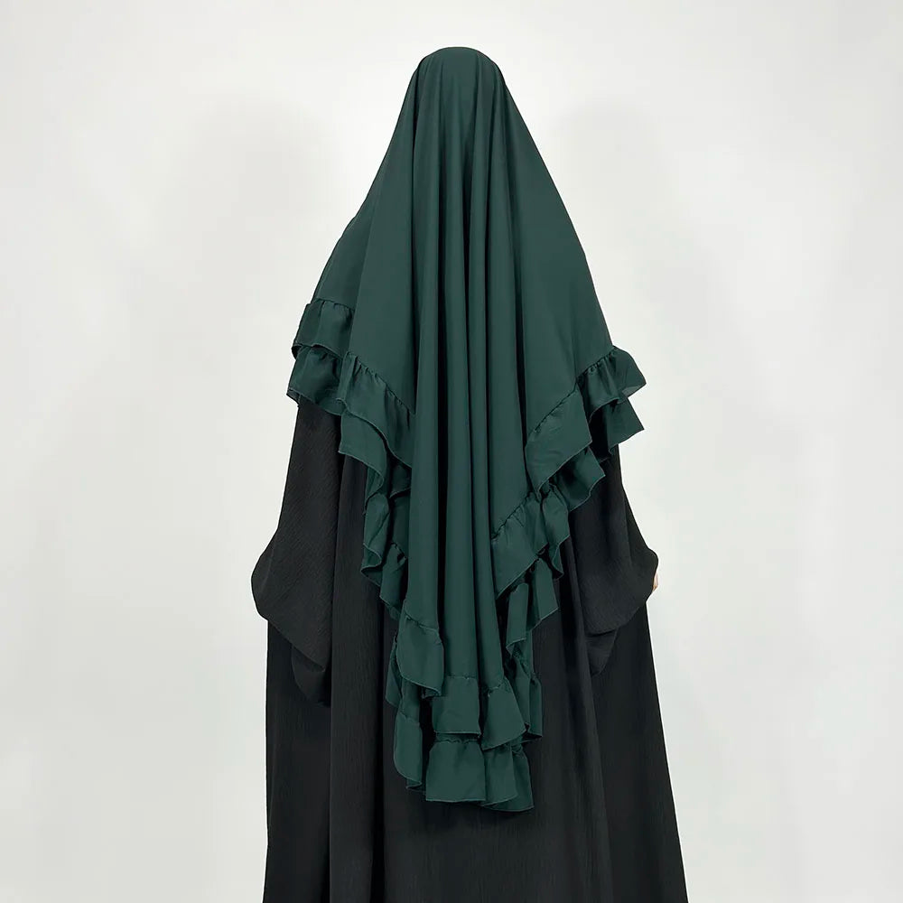 Khimar Rania Ruffles — 2 Muslin Veils + Niqab