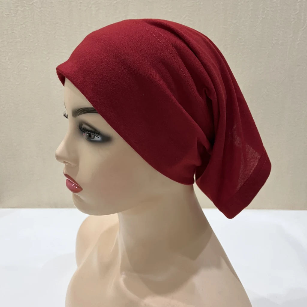 ZAYNA Plain Tube Turban — Stretch Inner Hijab Bonnet
