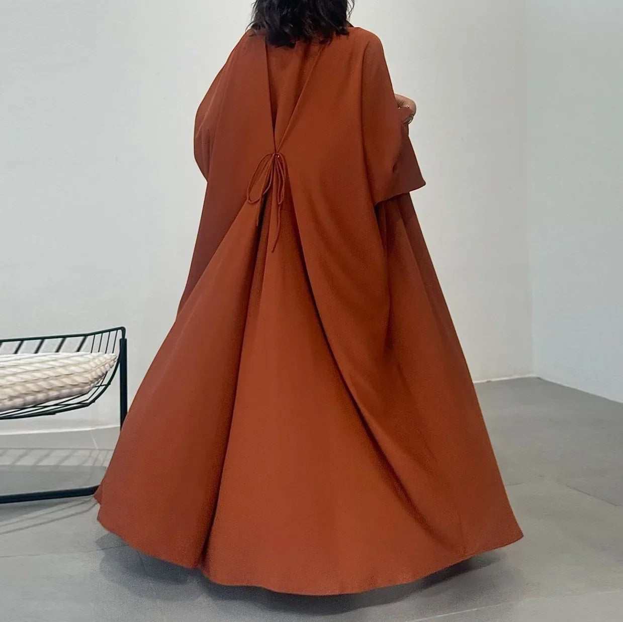 Abaya Rihāna — Open Cardigan with Laces