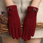 ZAYNA Bowknot Touchscreen Winter Gloves — Warm & Elegant