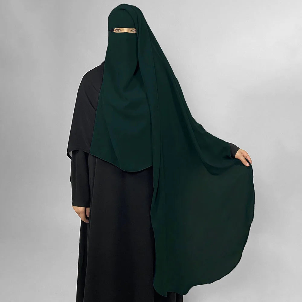 Niqab Qamar Long — Premium Fabric with Rounded Back