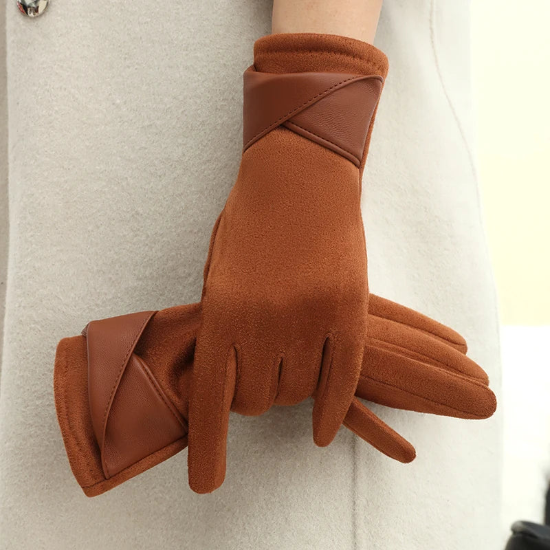 ZAYNA  Bow Touchscreen Winter Gloves — Elegant & Cozy