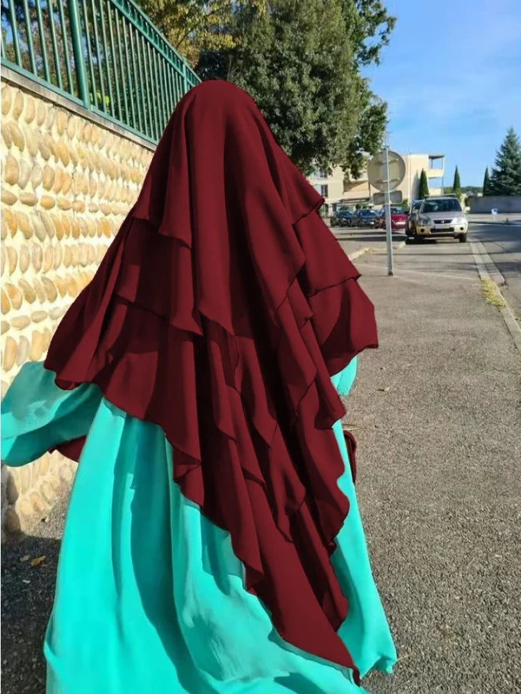 Khimar Safaa 3-Layers — Long, Opaque & Flowing