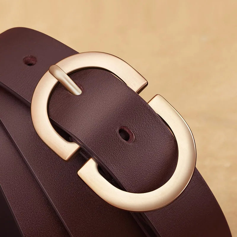 ZAYNA Cowhide Needle Buckle Belt — Timeless Everyday Luxury
