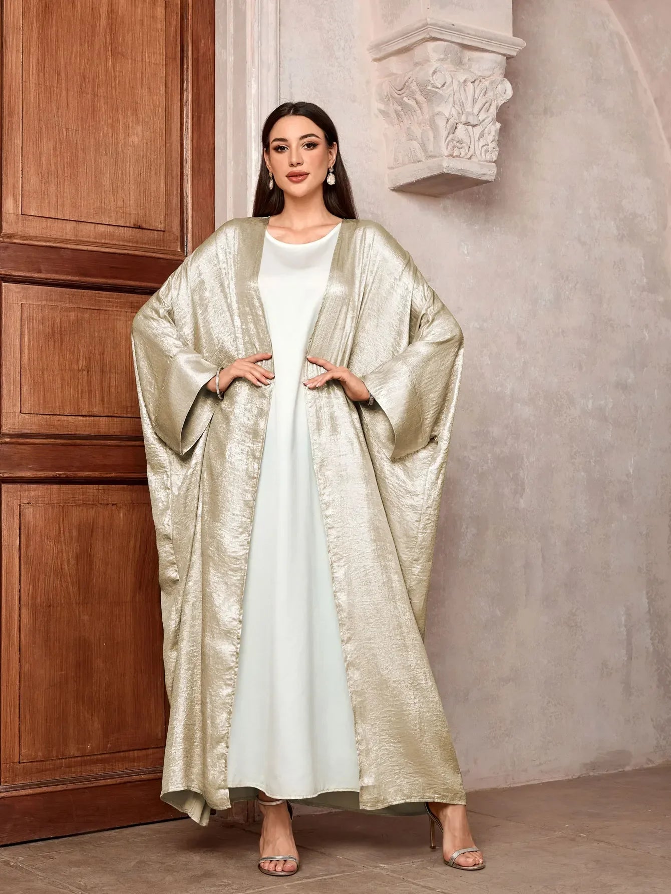 Abaya Royale — Open Satin Kimono Luxury Edition