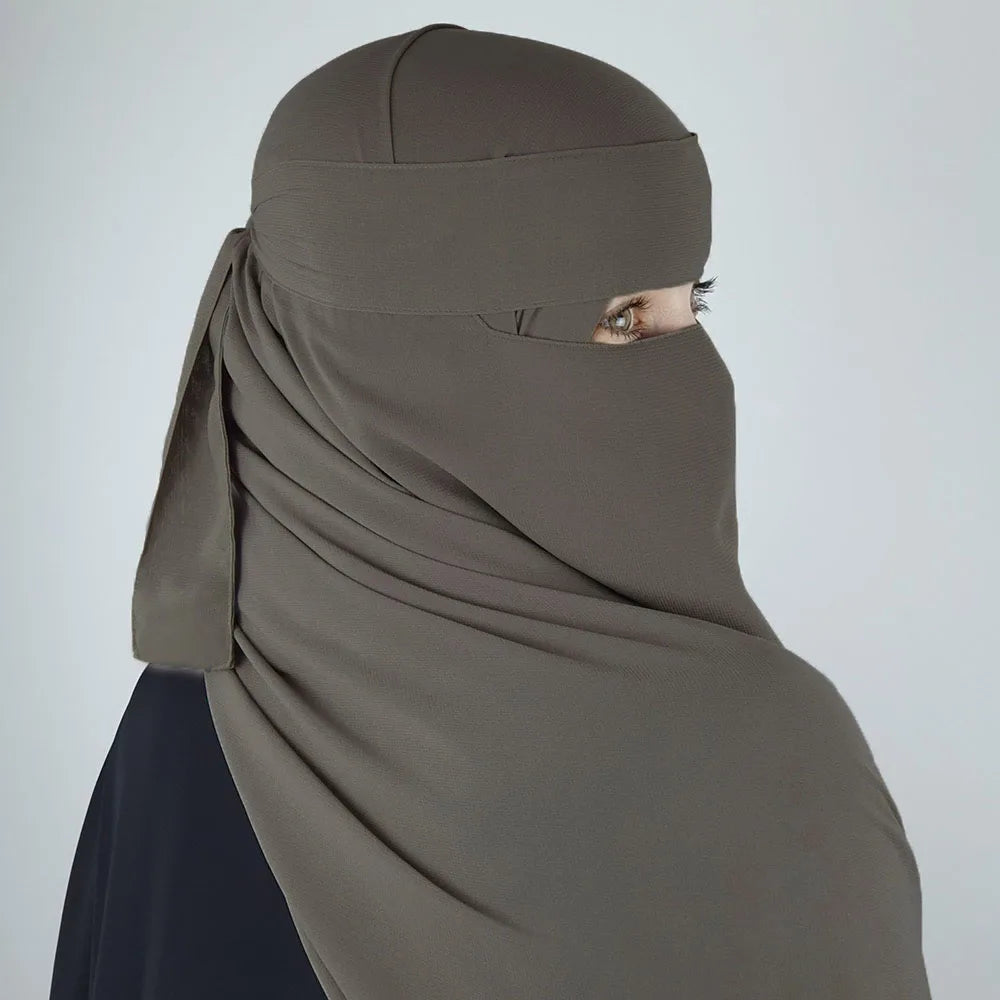 Niqab Qamar Long — Premium Fabric with Rounded Back