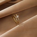 ZAYNA Double Cross Zircon Ring — Modern Elegance