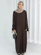 Abaya Naïla — Lace-Up Sleeves (Casual Edition)