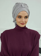 ZAYNA Instant Turban Hijab — Solid Cotton Blend Ready-to-Wear Cap