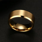 ZAYNA Matte Black Stainless Steel Band — Wedding & Fashion Ring