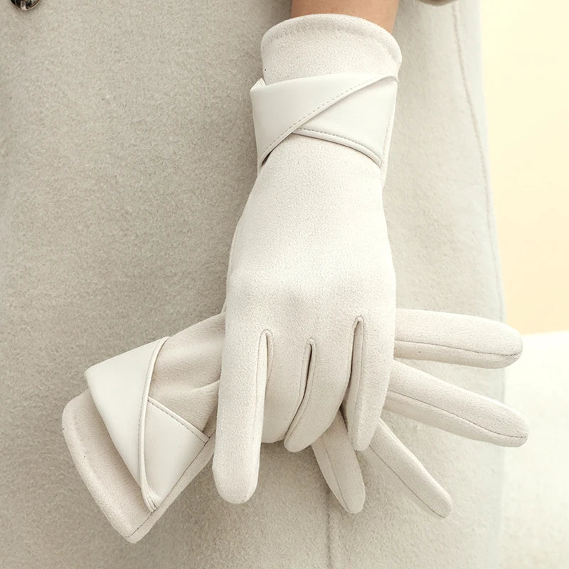 ZAYNA  Bow Touchscreen Winter Gloves — Elegant & Cozy