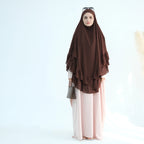 Khimar Maïssa XL — 2 Muslin Veils with Ruffles (Extra-long)
