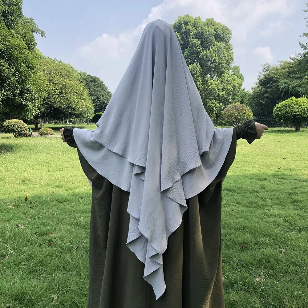 Khimar Jazya — Double Jazz Crepe (2 Veils, Long)