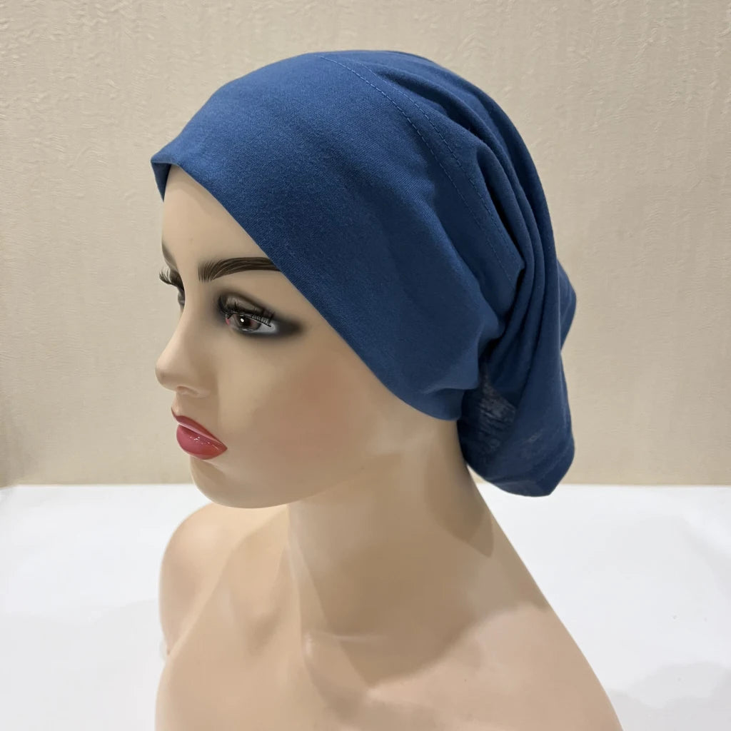 ZAYNA Plain Tube Turban — Stretch Inner Hijab Bonnet