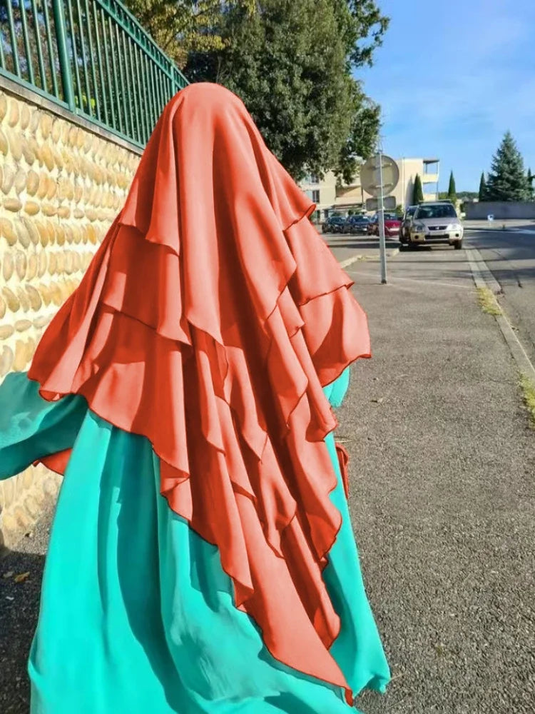 Khimar Safaa 3-Layers — Long, Opaque & Flowing