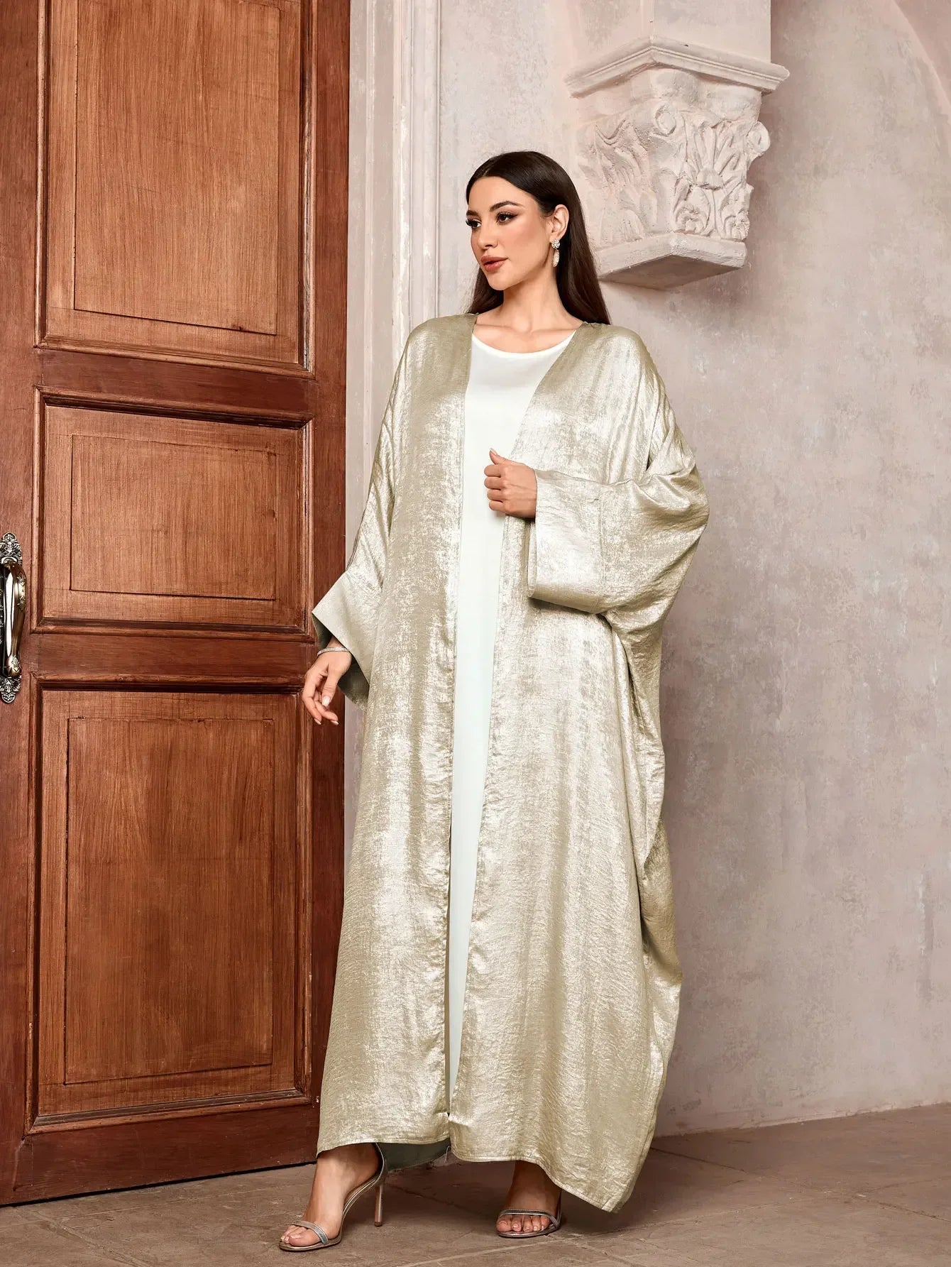 Abaya Royale — Open Satin Kimono Luxury Edition