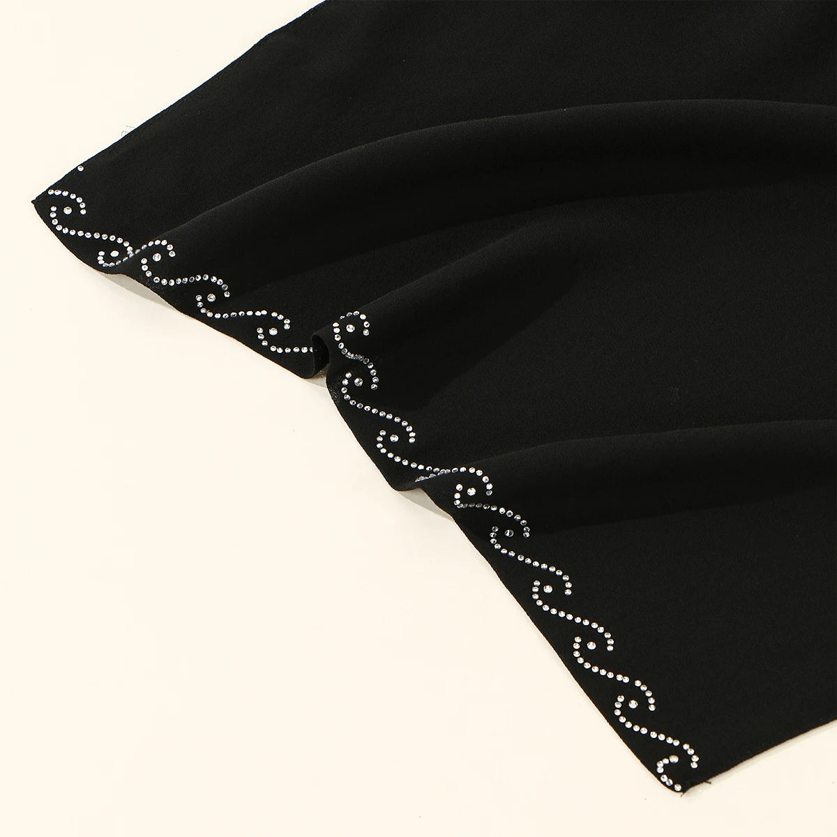 Crystal Niqab — Tie-Up Veil (Wavy Rhinestones)