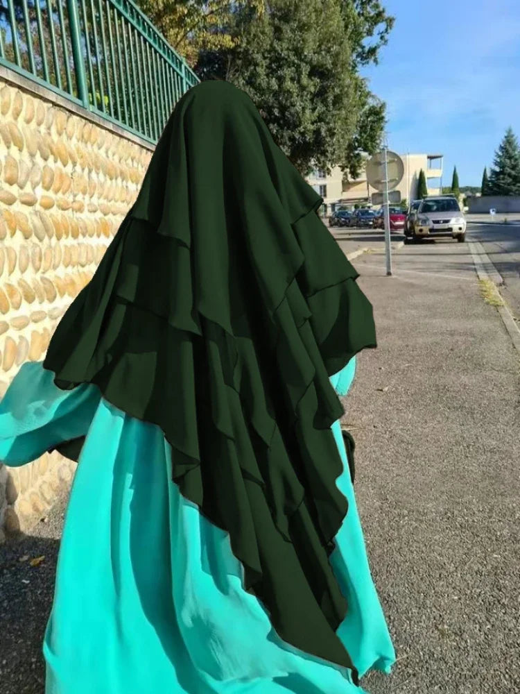 Khimar Safaa 3-Layers — Long, Opaque & Flowing